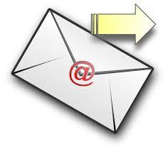 Representação do e-mail: envelope com arroba e seta
